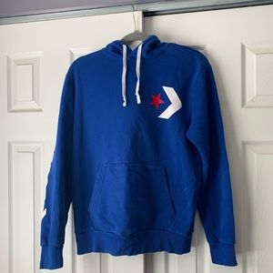 Mens Blue Converse chevron logo hoodie sweatshirt.